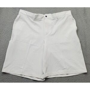 Dunning‎ Golf Shorts Mens 38 White Performance Stretch Slash Pockets Flat Front